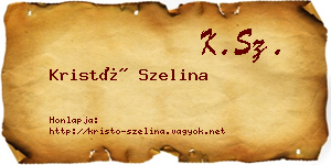 Kristó Szelina névjegykártya